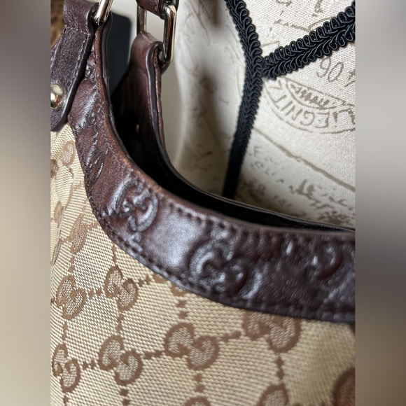 Gucci GG Tan Brown Monogram GG Canvas Large Sukey Tote FREE SHIPPING - Picture 12 of 16